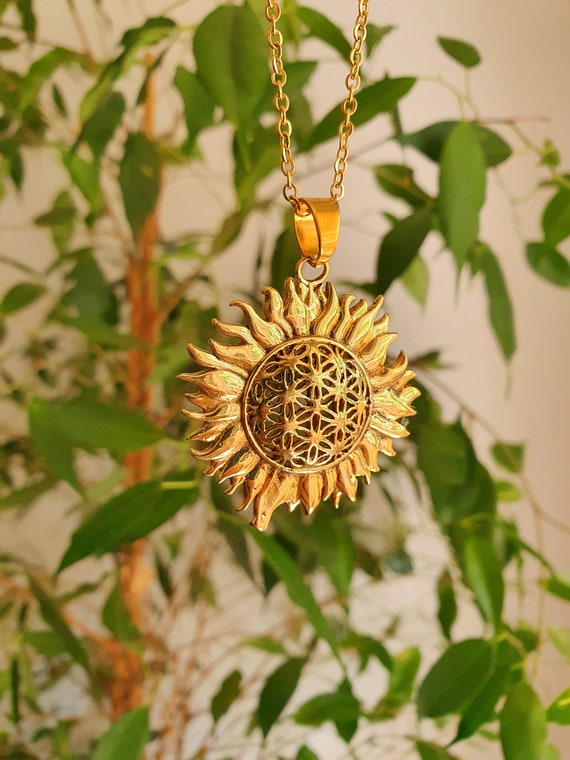 Hippie sale sun necklace