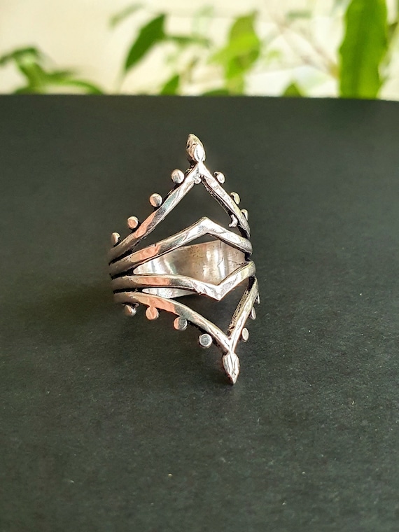 Square Amethyst Sterling Silver Ring – Delicate Bohemian Ring, Size 8, Gift Box Included