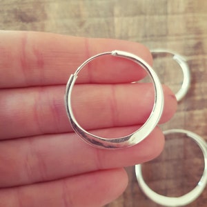 Rustic Silver Hoop Earrings / Ethnic Boho Classic XL Bohemian Chic Gypsy Spiral Hippie Tribal Hiphop style image 2