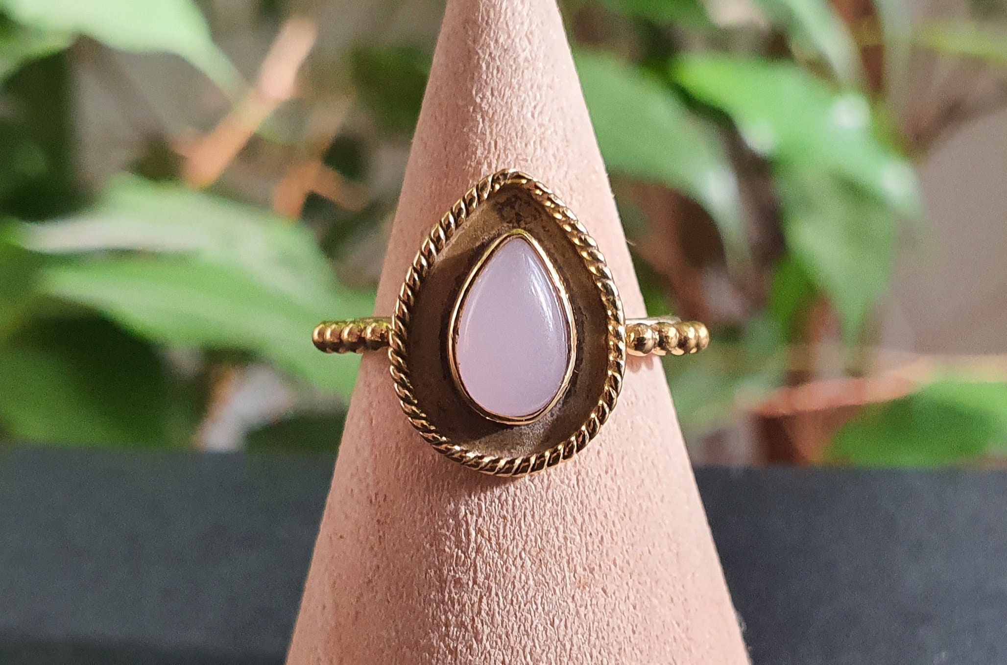 Ethnic style Brass /& Rose Quartz Boho Bohemian Psy Rustic Tribal Gypsy Festival Healing Festival