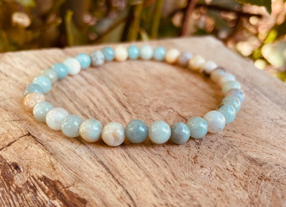 Amazonite Bracelet En Perles / Pierre Naturelle / Plusieurs Tailles / Chakras / Lithno-therapie / Bijoux Boho /