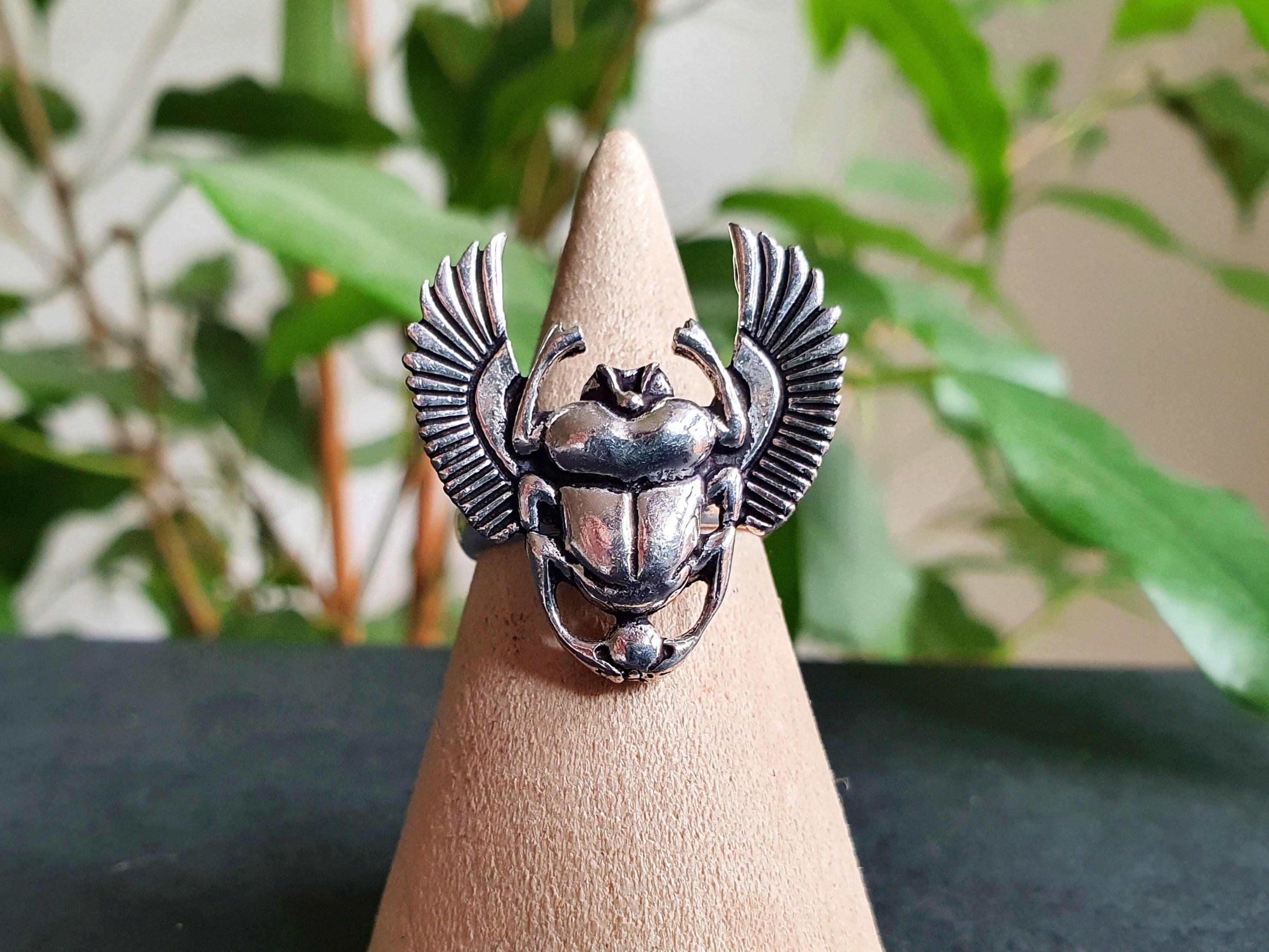 Silver Scarab Ring / Ancient Egypt / Beetle Ring / Ethnic