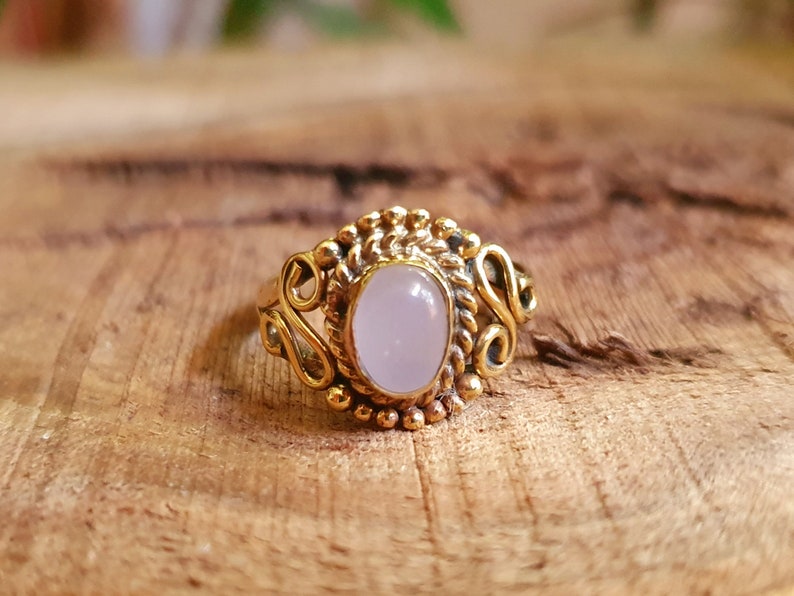 Ethnic style Brass /& Rose Quartz Boho Bohemian Psy Rustic Tribal Gypsy Festival Healing Festival