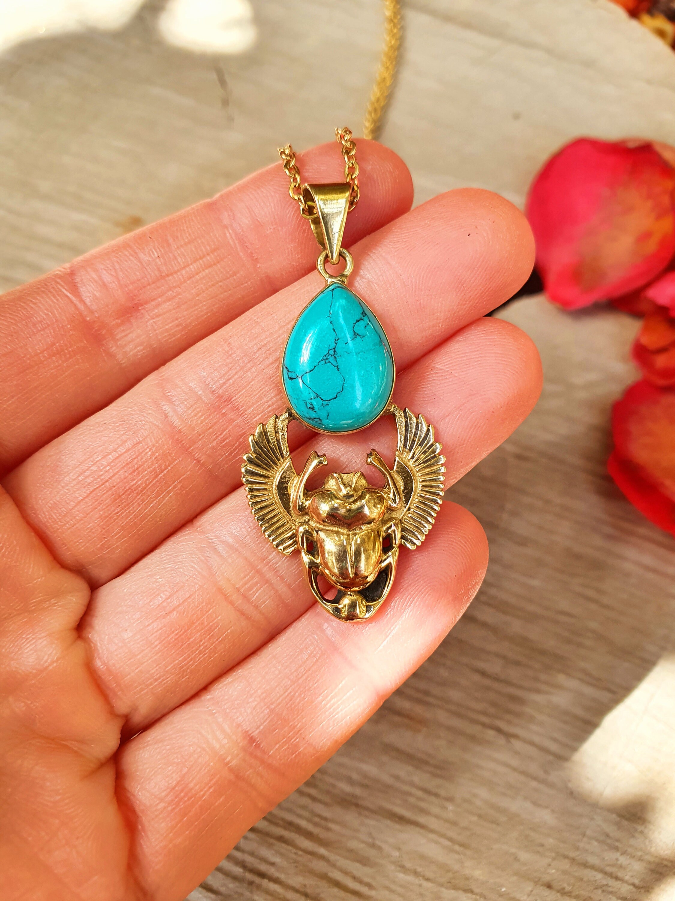 安心国内発送★TEMPLE OF THE SUN/お守りScarab Necklace♪ Scarab Necklace Gold Vermeil – Temple of the Sun US