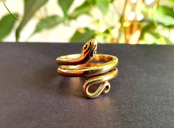 Bronze Textured Adjustable Snake Ring