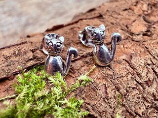 Orecchini Gattino In Argento Sterling 925: Ipoallergenici, Per Amanti Dei Gatti E Orecchie Sensibili - Regalo Perfetto