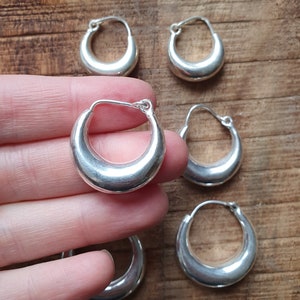 Chunky Silver Hoops Thick Hoop Earrings Ethnic / Boho / Vintage Unisex / Mens / Rustic / Psy / Gypsy / Spiral / Hippie / Tribal zdjęcie 3