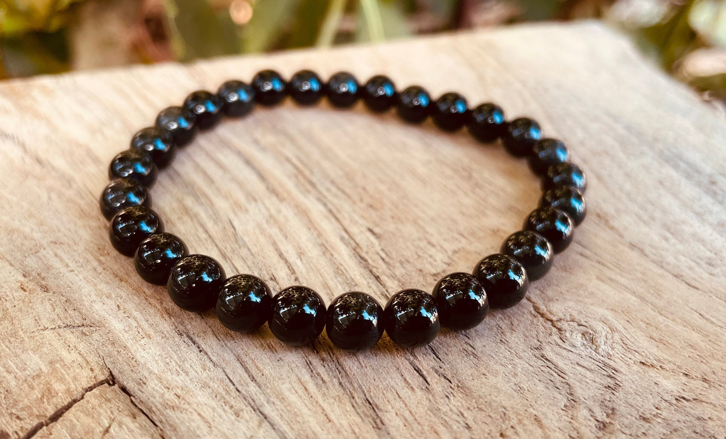 Bracelet En Obsidienne Noire - Perles 6mm Ou 8mm - Pierre Naturelle De Lithothérapie - Neuf (sans Emballage)
