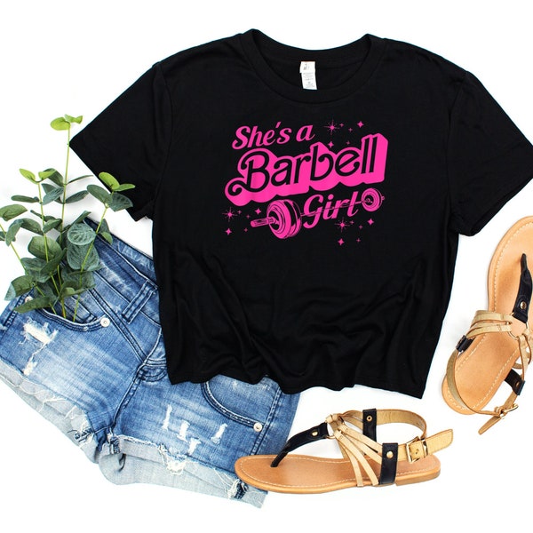 She's a Barbell girl Crossfit  Crop Tops