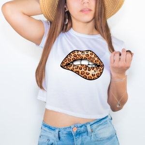 Leopard Lips Crop top/Tshirt