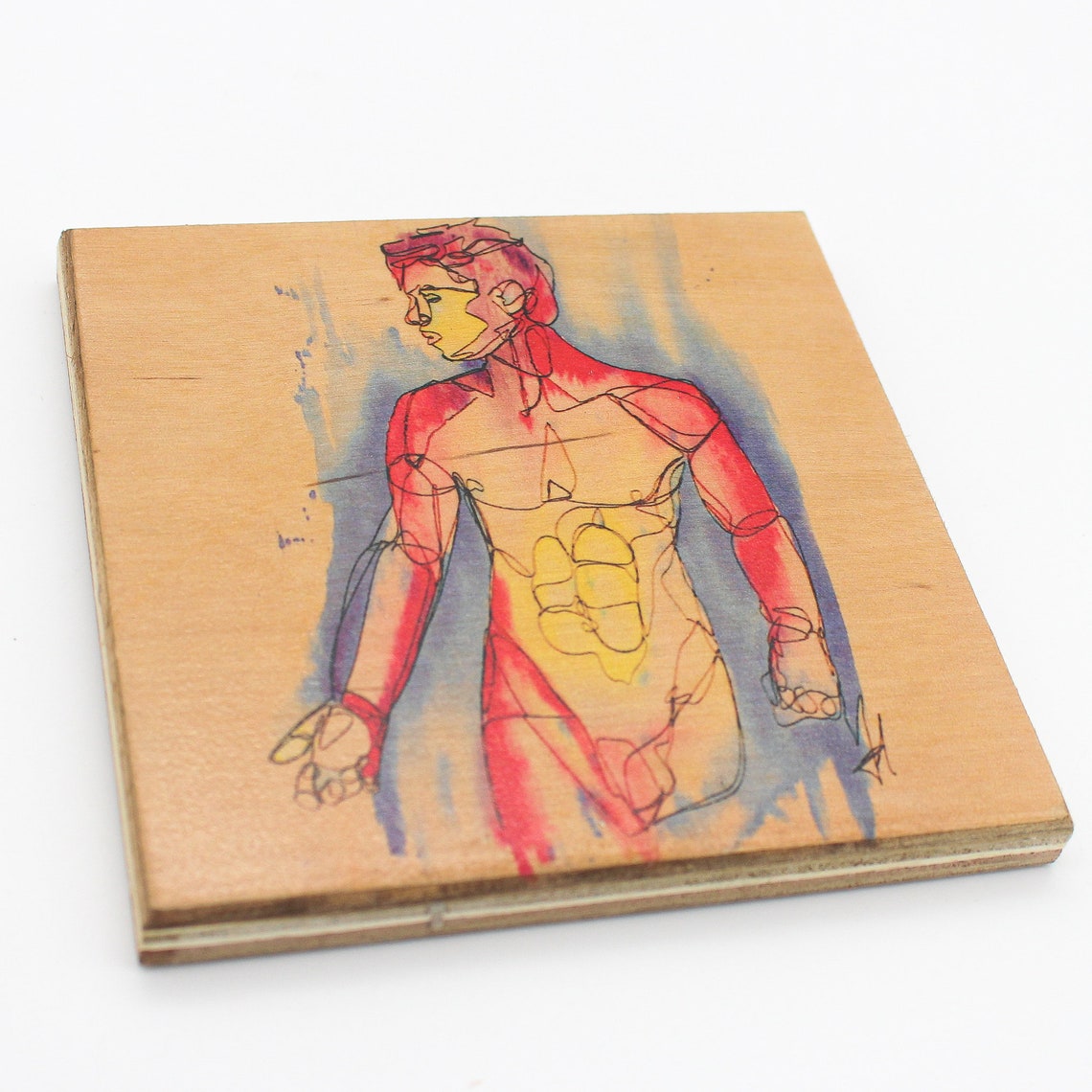 Looking Watercolor Print Collectable Gay Watercolor Wall Etsy