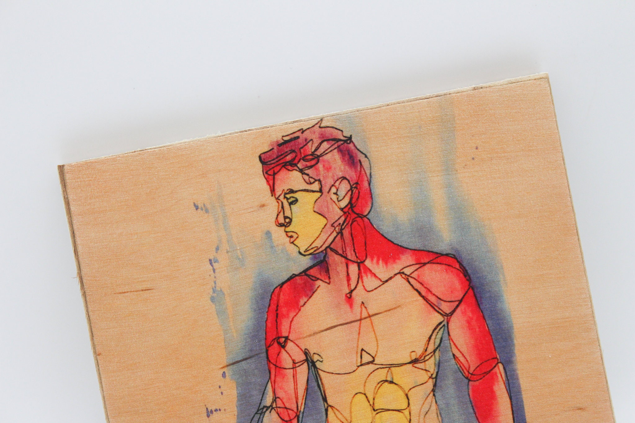 Looking Watercolor Print Collectable Gay Watercolor Wall Etsy UK