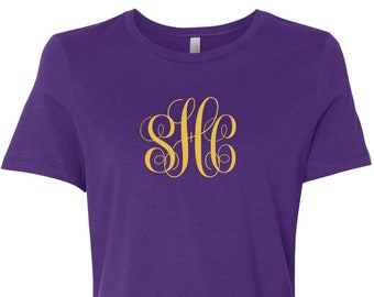 Camiseta Monogram Custom Monogrammed Tee para mujer Diseño de ropa Regalo para ella