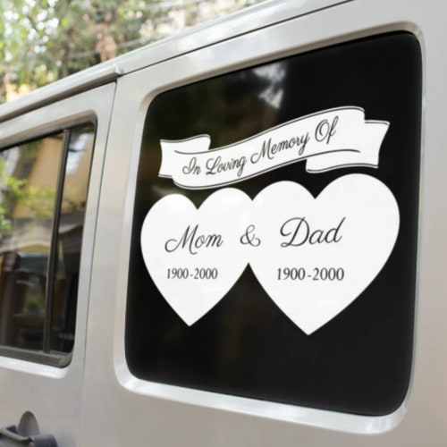 In Loving Memory Decal Mom and Dad Memorial Decal Car Decal Etsy