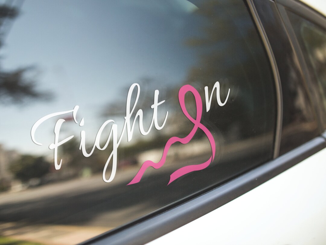 Breast Cancer Awareness Hope Ribbon Car Decal - Pink Vinyl Sticker For Truck, Car, SUV - Bumper Or Window