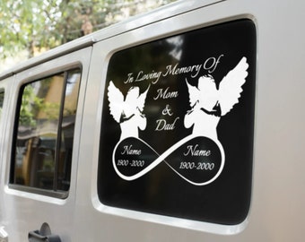 In Loving Memory Decal, Mom and Dad Memorial Decal, Car Decal, Truck Decal, Laptop Decal, Window Decal, Remembrance Gift, Family, Friends