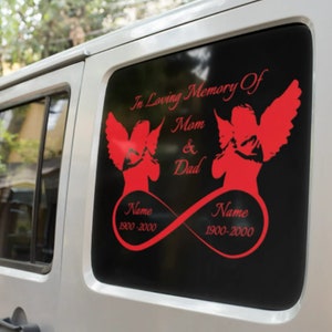 In Loving Memory Decal, Mom and Dad Memorial Decal, Car Decal, Truck ...