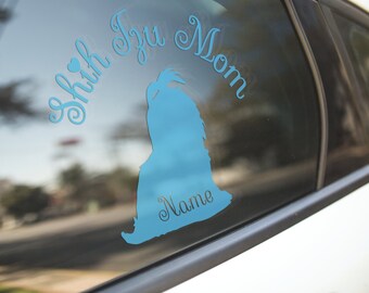 Calcomanía de mamá Shih Tzu, calcomanía de coche de bulldog francés, calcomanía de camión, calcomanía de computadora portátil, calcomanía de ventana