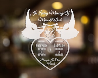In Loving Memory Decal, Mom and Dad Memorial Decal, Car Decal, Truck Decal, Laptop Decal, Window Decal, Remembrance Gift, Family, Friends