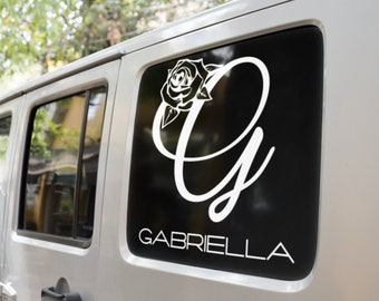 Calcomanía de monograma personalizada, pegatina de vinilo personalizada, ventana de portátil para coche/camión, personalizada