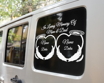 In Loving Memory Decal, Mom and Dad Memorial Decal, Car Decal, Truck Decal, Laptop Decal, Window Decal, Remembrance Gift, Family, Friends