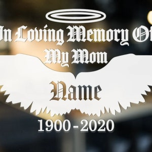 In amorevole memoria di mamma decalcomania, decalcomania commemorativa personalizzata, decalcomania auto, decalcomania camion, decalcomania portatile, decalcomania finestra, regalo ricordo amici di famiglia