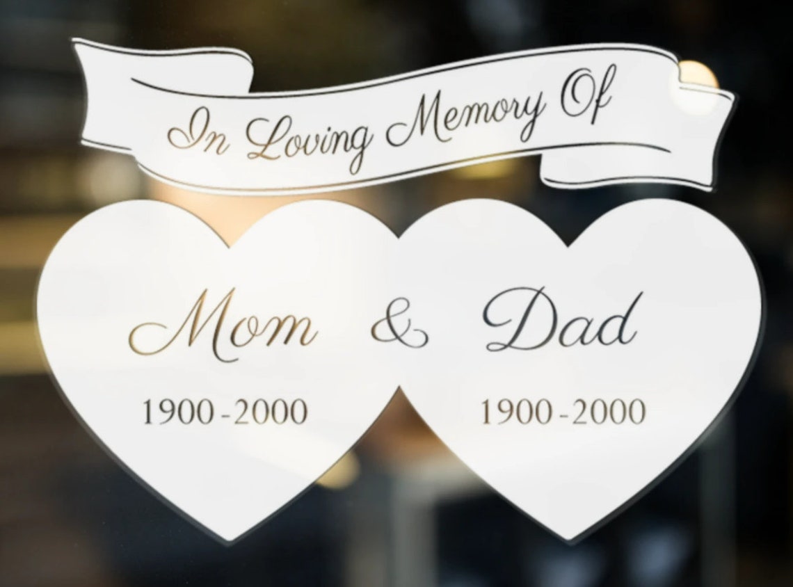 In Loving Memory of Mom and Dad Vinyl Decal Sticker for Car Etsy