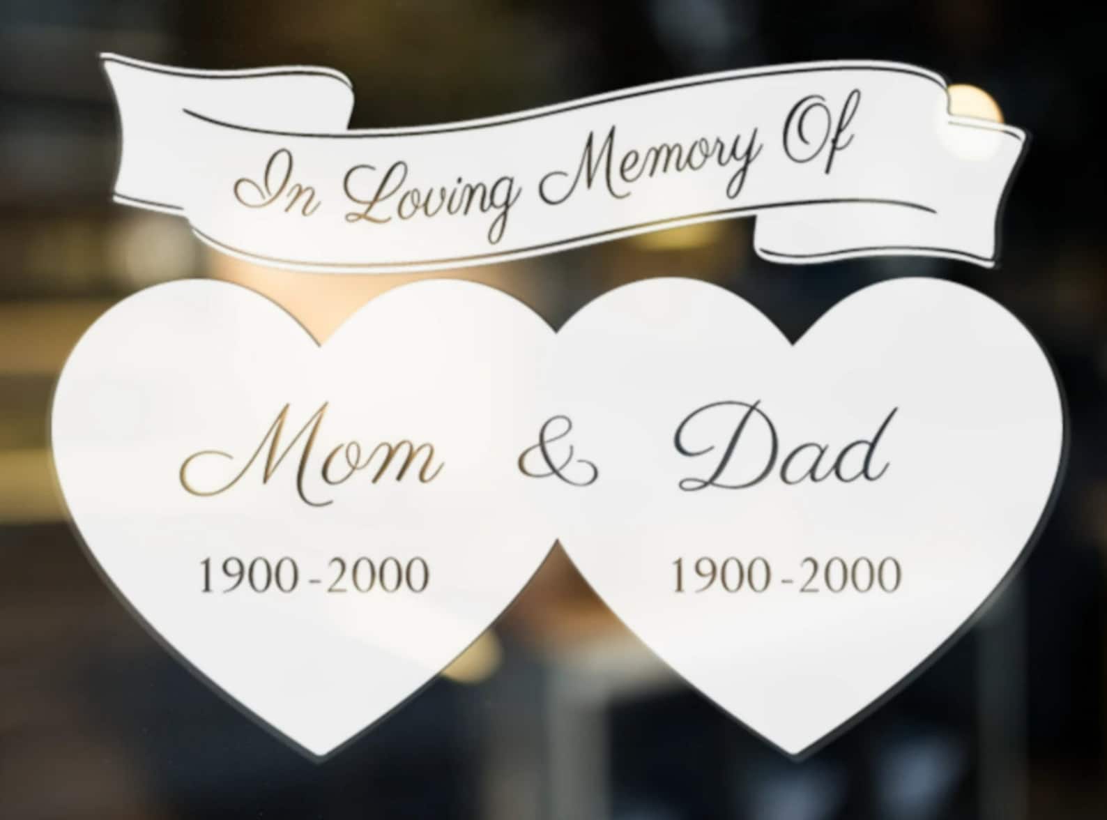 In Loving Memory Decal Mom and Dad Memorial Decal Car Decal Etsy