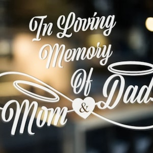 In Loving Memory Decal, Mama en Papa Memorial Decal, Car Decal, Truck Decal, Laptop Decal, Window Decal, Remembrance Gift, Familie, Vrienden