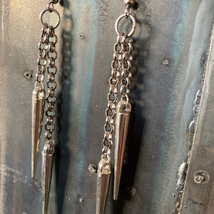 Spike earrings | rocker earrings | chain earrings | punk earrings | metal earrings