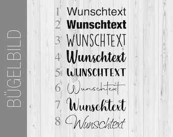 Bügelbild / Bügelfolie / Wunschtext / Geburtstag / Jahrestag / Datum / T-Shirt Applikation / Flexfolie / DoItYourself / Textildruck