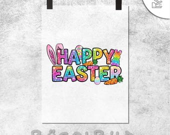 Transferencia termoadhesiva de Feliz Pascua / Transferencia termoadhesiva de Feliz Pascua / Transferencia termoadhesiva de Pascua / Transferencia termoadhesiva de Pascua colorida / Impresión DTF / Transferencia DTF