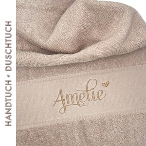 Handtuch mit Namen bestickt / Gästehandtuch bestickt / Duschtuch bestickt / Handtuch personalisiert mit Namen / Handtuch Geschenk Bild 1
