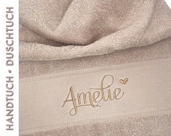 Handtuch mit Namen bestickt / Gästehandtuch bestickt  / Duschtuch bestickt  / Handtuch personalisiert mit Namen  / Handtuch Geschenk