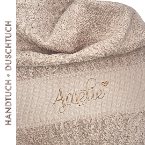 Handtuch mit Namen bestickt / Gästehandtuch bestickt  / Duschtuch bestickt  / Handtuch personalisiert mit Namen  / Handtuch Geschenk