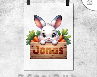 Transferencia termoadhesiva de Pascua / Conejito de Pascua con nombre / Película termoadhesiva de Pascua personalizada / Impresión DTF / Transferencia DTF