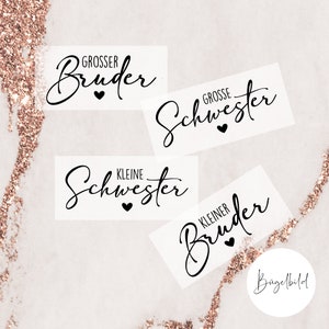 Bügelbild / Bügelfolie / Geschwister / kleiner Bruder / kleine Schwester / T-Shirt Applikation / Flexfolie / DoItYourself / Textildruck Bild 2