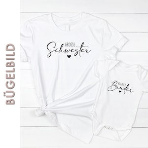 Bügelbild / Bügelfolie / Geschwister / kleiner Bruder / kleine Schwester / T-Shirt Applikation / Flexfolie / DoItYourself / Textildruck Bild 1