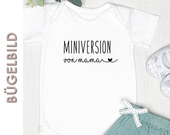 Bügelbild / Bügelfolie / Miniversion von Papa / Miniversion  von Mama / T-Shirt Applikation / Flexfolie / DoItYourself / Textildruck