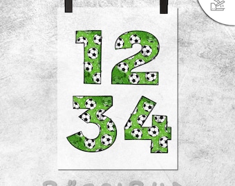 Números termoadhesivos para fútbol / Lámina termoadhesiva / Números / Camiseta / Camiseta de fútbol / Cumpleaños / Aplicación para camiseta / Impresión DTF / Transferencia DTF