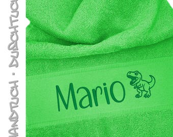 Personalized towel with name / Embroidered dinosaur towel / Embroidered bath towel / Personalized towel with name / Gift towel