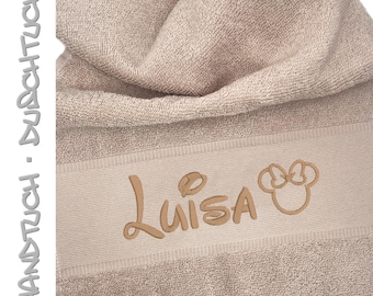Toalla personalizada con nombre / Toalla de invitados bordada / Mickey / Minnie / Toalla personalizada con nombre / Toalla de regalo
