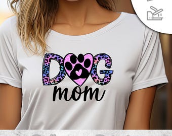 Transferencia termoadhesiva Dogmom / Transferencia termoadhesiva Dog mom / Película termoadhesiva / Transferencia termoadhesiva Día de la Madre / Impresión DTF / Transferencia DTF