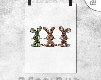 Conejo de Pascua termoadhesivo / Feliz Pascua termoadhesivo / Película de conejo de Pascua termoadhesiva / Impresión DTF / Transferencia DTF