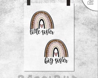 Transferencia termoadhesiva para hermanos, arcoíris / película termoadhesiva / hermanos / hermana mayor / hermana menor / aplique para camiseta / transferencia DTF