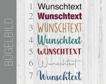 Bügelbild glitzer / Bügelfolie / Wunschtext / Glitzerflex/ Geburtstag / Jahrestag / Datum / T-Shirt Applikation / DoItYourself / Textildruck