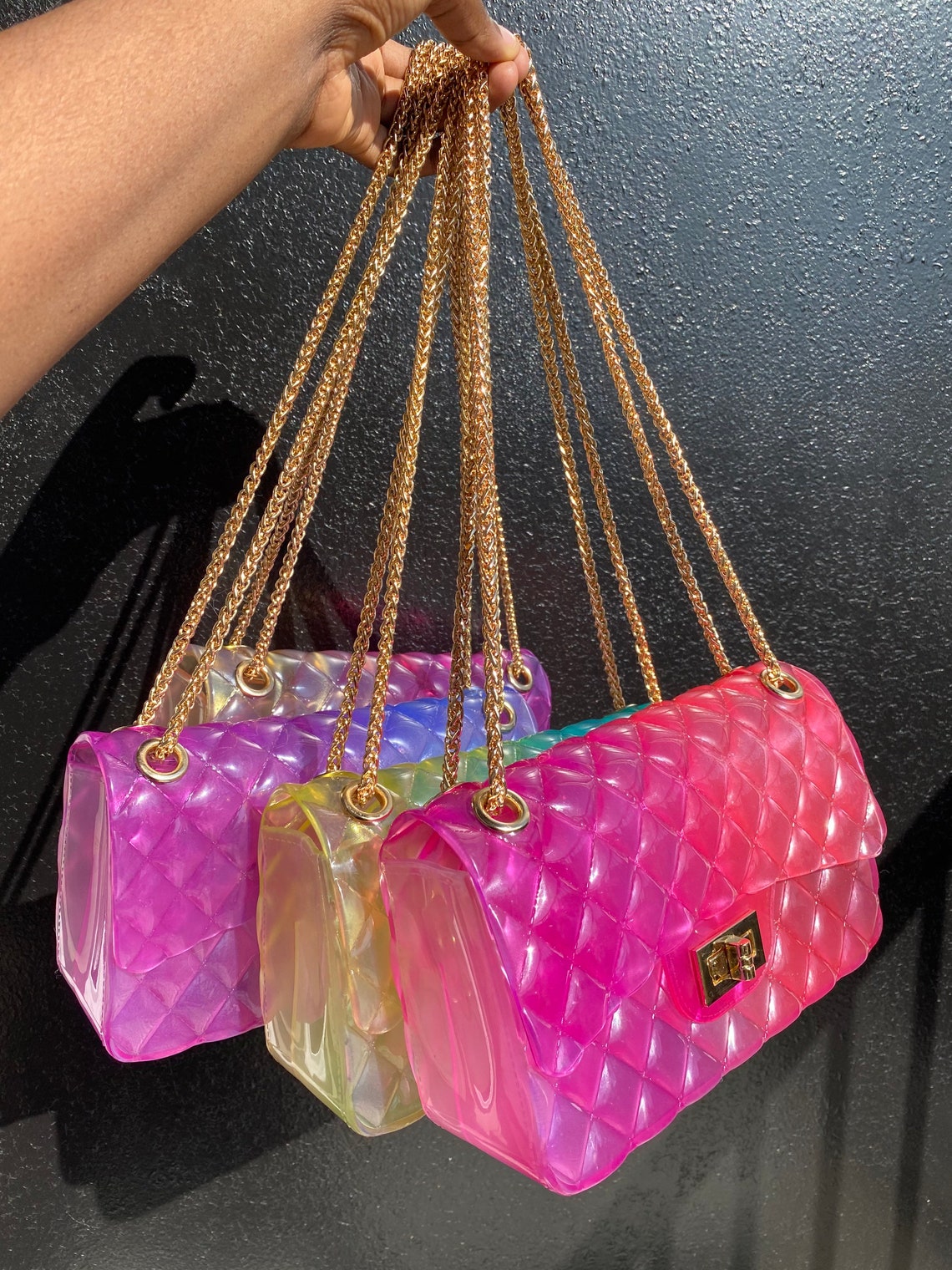 white jelly purse
