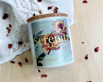 Serenity, Aromatherapy Soy Candle, Soy Wax Candle, Scented Candle, Natural Candle made with essential oils, Eco-Friendly, Nontoxic, Wellness