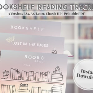 Bookshelf Printable, Bookshelf Reading Tracker, Books Read Printable, Book Tracker, Reading Tracker, Reading Log, Book Log