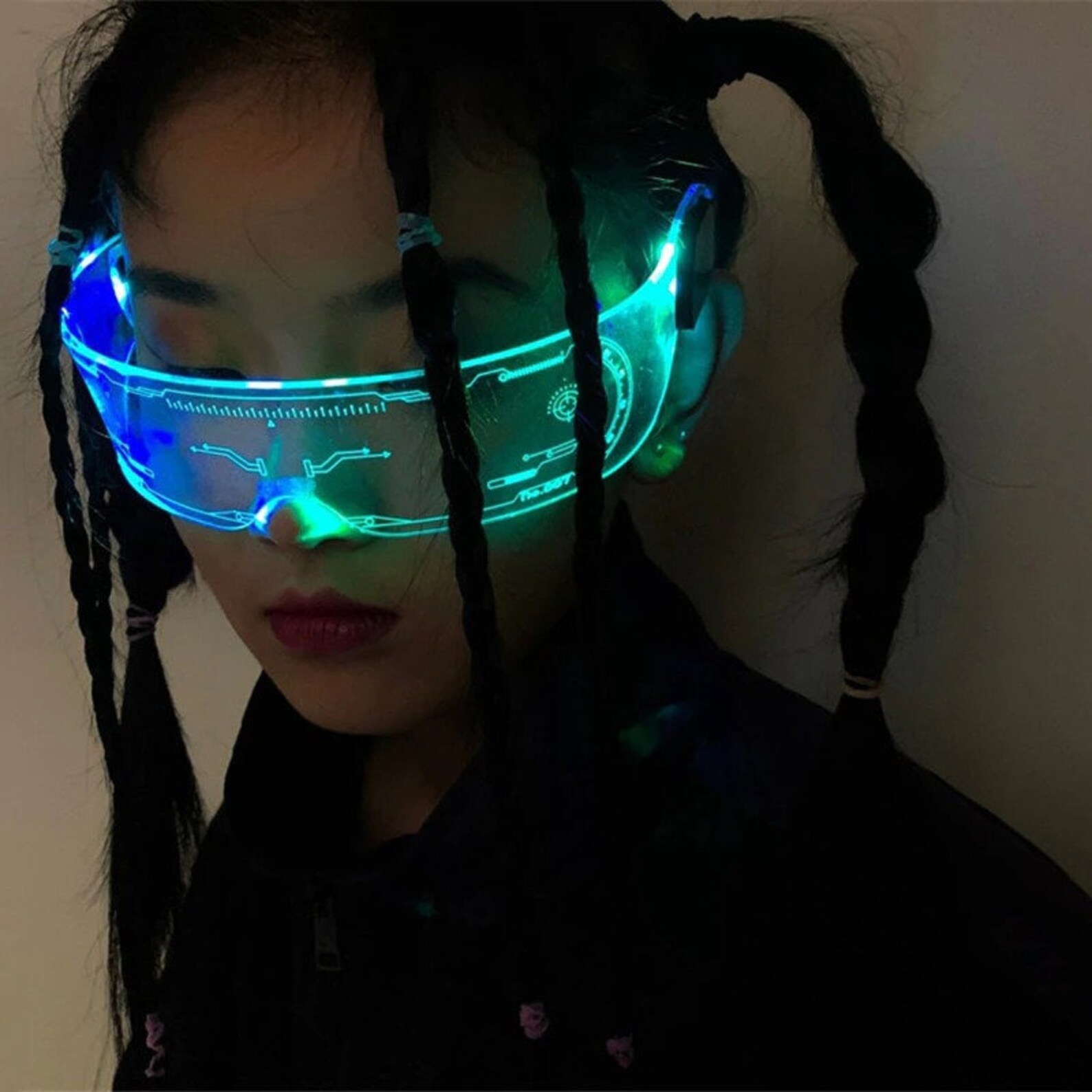 Led Luminous Sunglasses Vintage Punk Goggles Men Women Etsy